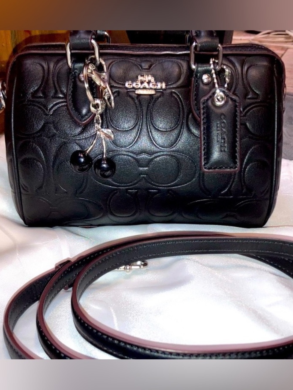 Coach rare Mini Rowan satchel quilted c logo puffy smooth